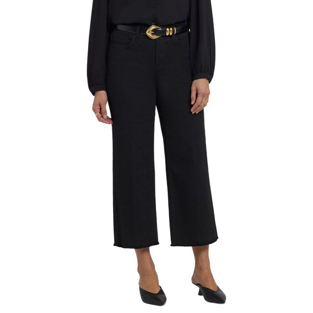 Nydj Womens  Coco Black Wide Leg Jean